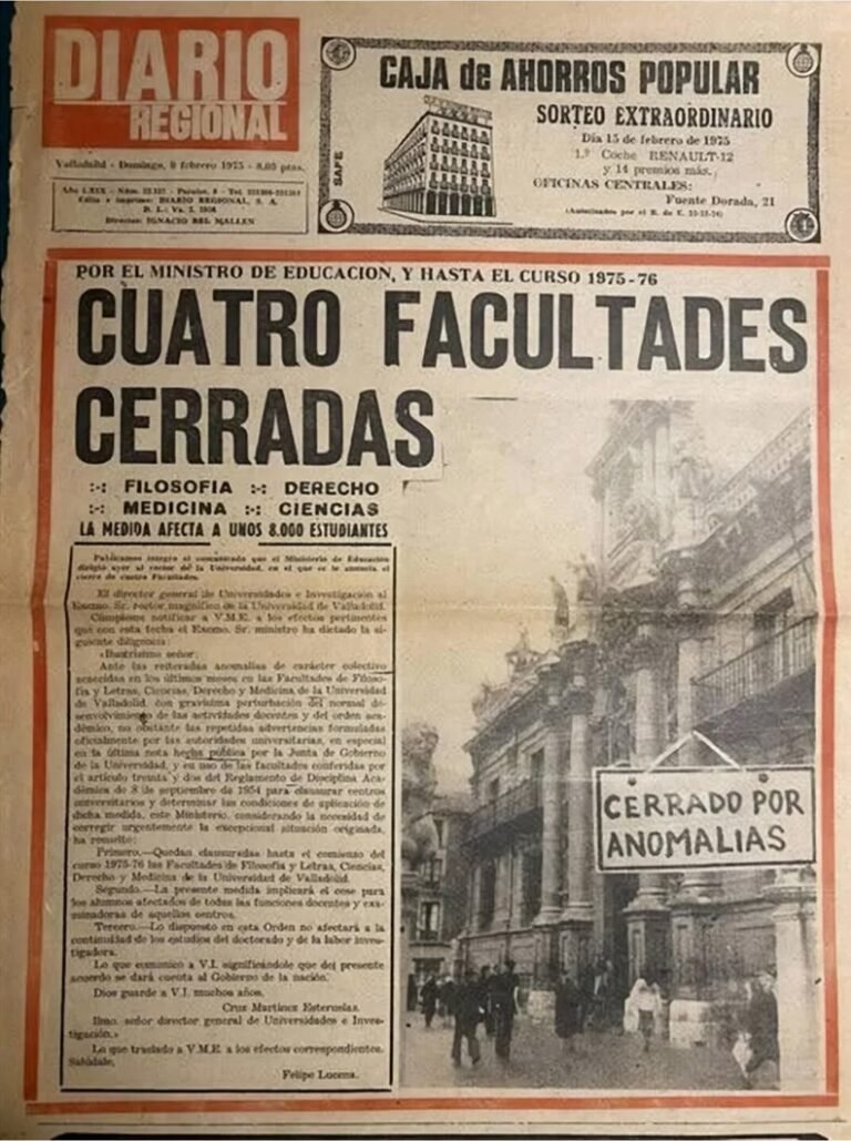 Cuatro facultades cerradas en Valladolid