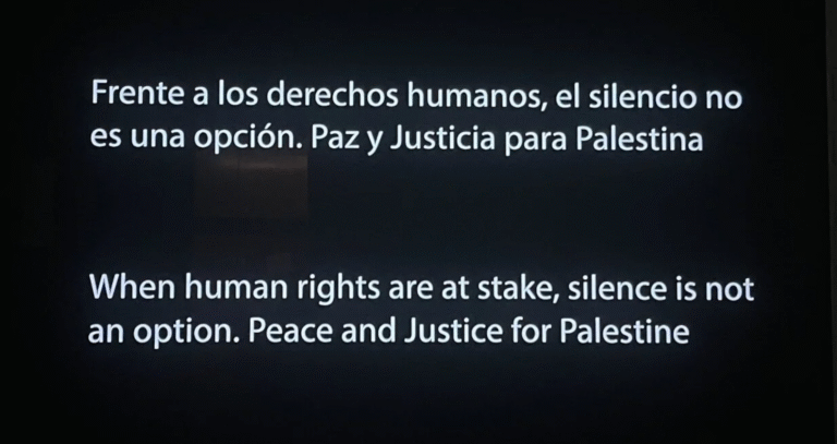 Texto que puso RTVE en pantalla durante la final de Eurovision 2025